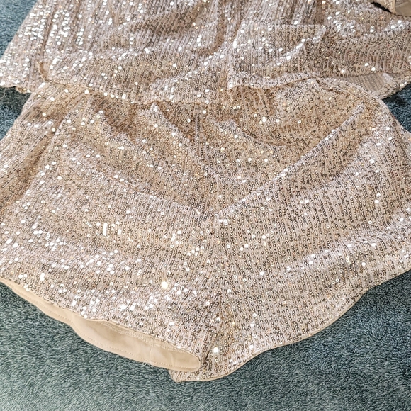 Trim Sequin Cami Romper - Picture 4 of 4